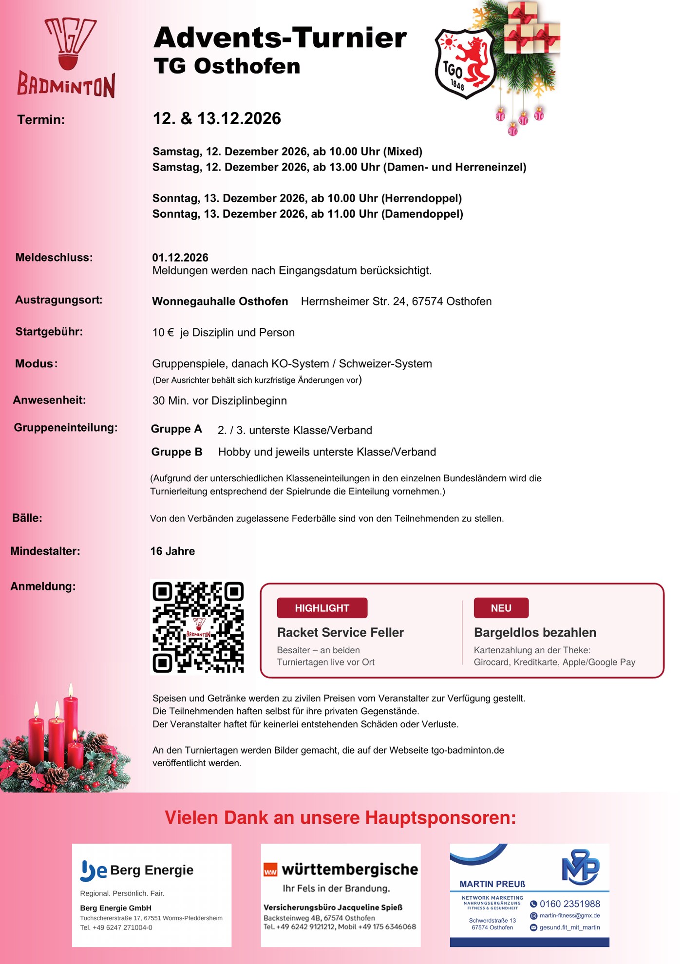 Adventsturnier Ausschreibung