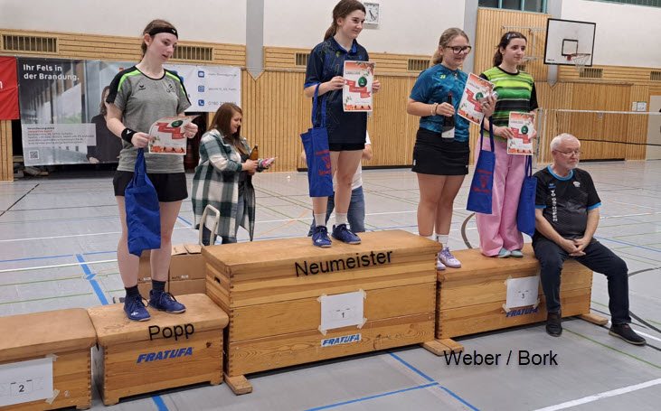 Siegerehrung im Dameneinzel beim Adventsturnier
